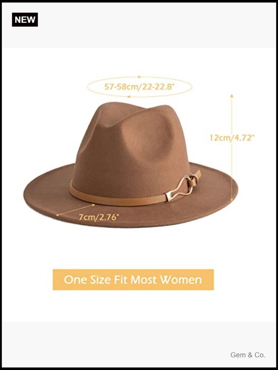 Wide Brim Fedora Floppy Panama Hat with Belt Buckle Adjustable